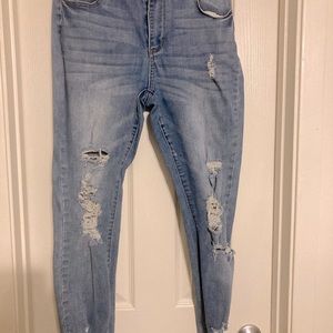 RUE 21 Curvy Jeggings, Distressed, Ankle, Hi-Rise, Medium Wash, Size 12